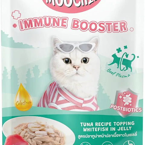 Moochie Immune Booster Tuna Topping Whitefish in Jelly Cat Food - 70g