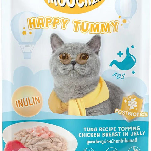 Moochie Happy Tummy Tuna Topping Chicken Breast in Jelly Cat Food - 70g