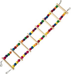 Natural Bird Ladder Swing & Chewing Toy (50cm L x 8cm W) - 7 Steps Hanging Wooden Bridge Cage Accessories for Medium & Small Parrots