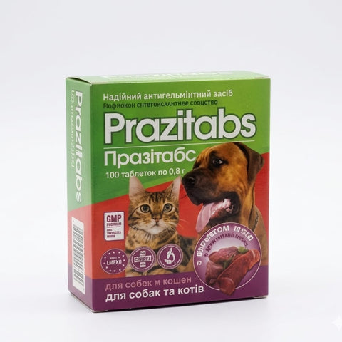 Prazitabs Antihelmintic Dewormer Tablets for Dogs & Cats (100 Tablets)