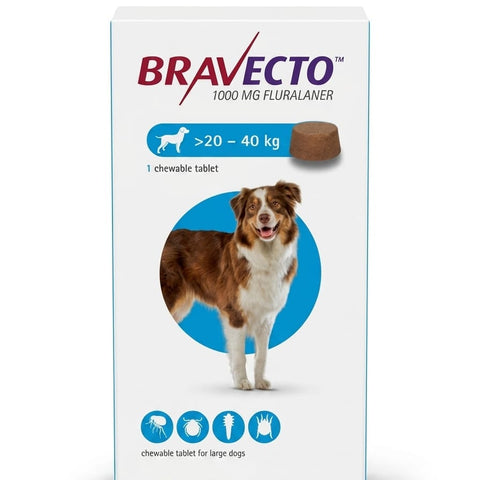 Bravecto 1000 MG Fluralaner for Large Dogs (>20 – 40 kg)