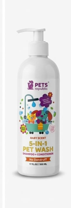 Pets Republic 5-in-1 Shampoo & Conditioner - Baby Scent (Anti-Dandruff)