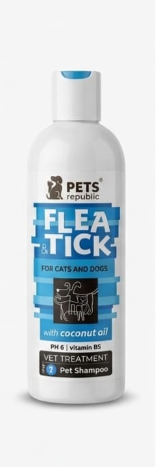 Pets Republic Flea & Tick Treatment Shampoo with Coconut Oil for Cats & Dogs