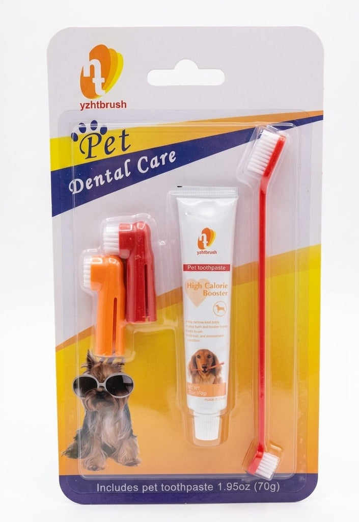 Pet Dental Care Kit – Toothpaste & Toothbrush Set for Dogs & Cats (70g)