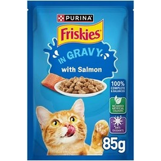 Purina Friskies Salmon Chunks in Gravy Wet Cat Food, 85g