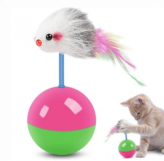 Mouse-Shaped Wobbly Tumbler Ball for Cats to Play & Relieve  Boredom