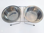 Double Stainless Steel pet Bowls (Silver)